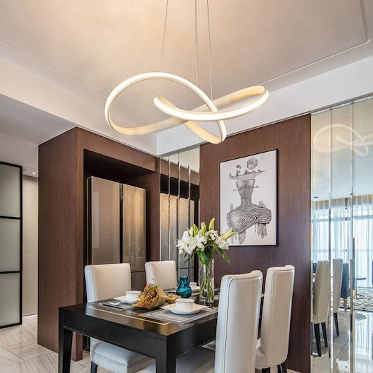 Powertech Κρεμαστό Φωτιστικό Λευκό LED με Φυσικό Λευκό Φως 60x60εκ.