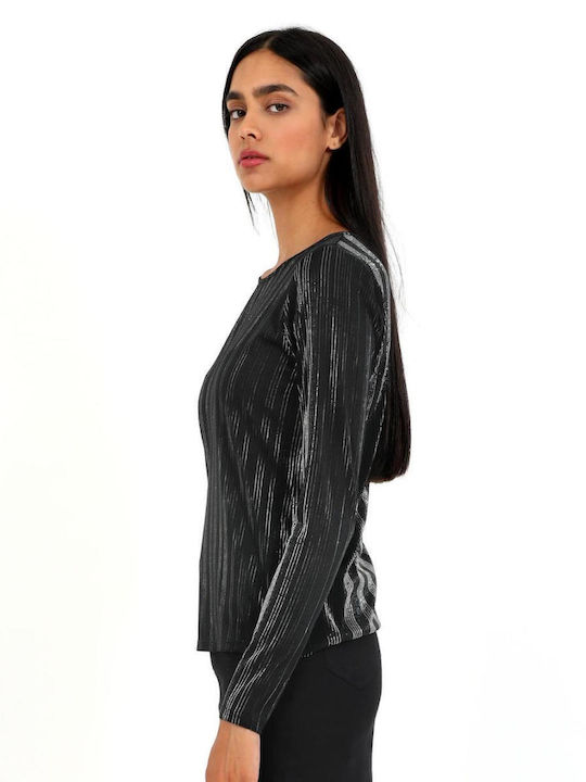 Doca Damen Bluse Samt Black