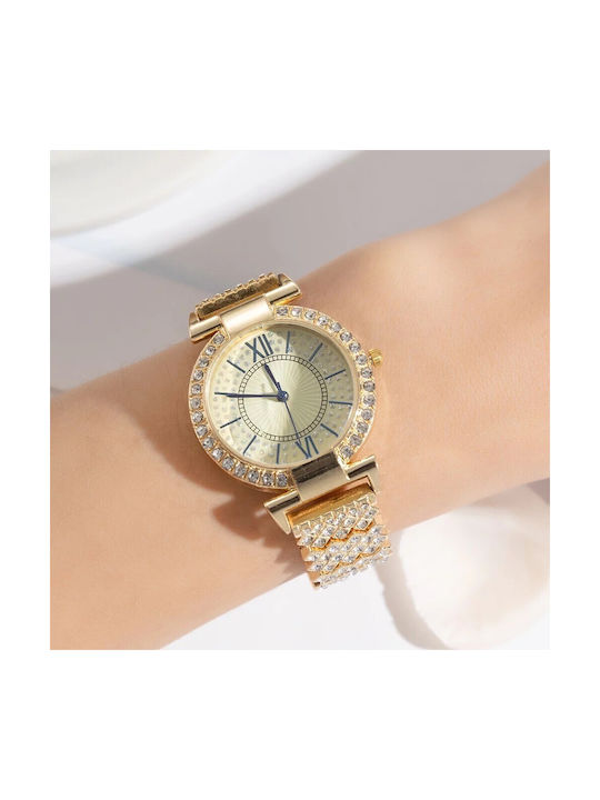 Watch with Gold Metal Bracelet