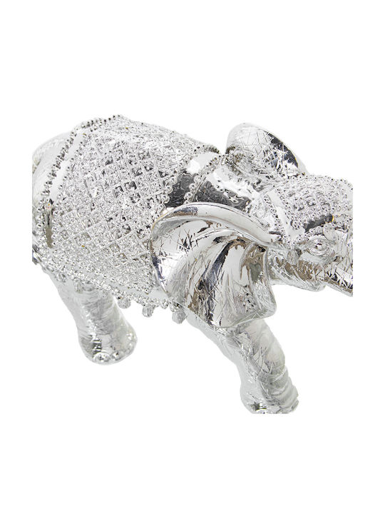 Figurină Decorativă Alexandra House Living Elefant din Plastic Argintiu 11 X 20 X 21 Cm