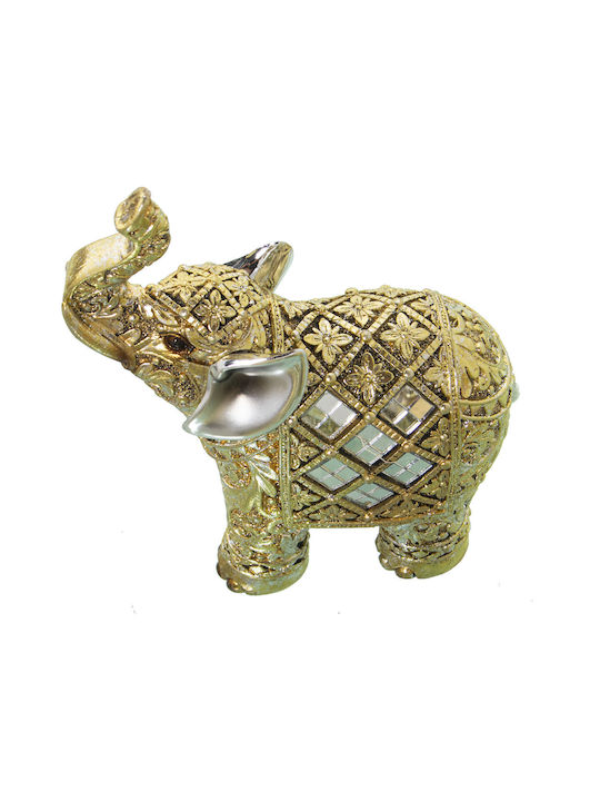 Figurină decorativă Alexandra House Living aurie din plastic acrilic și melamină elefant 11 x 6 x 16 cm