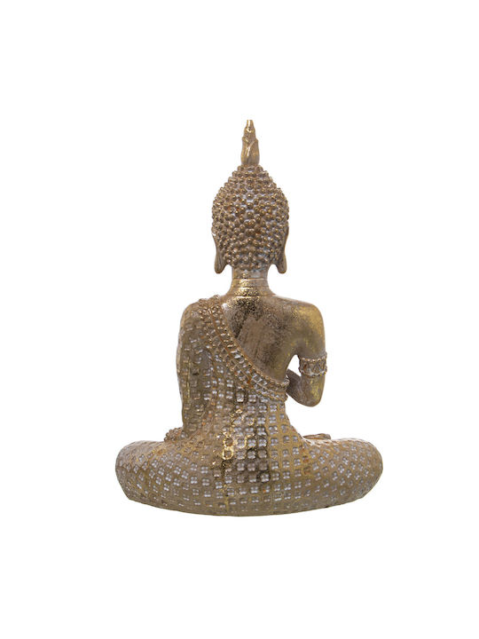 Dekorative Figur Alexandra House Living Gold Kunststoff Buddha 12 x 20 x 27 cm