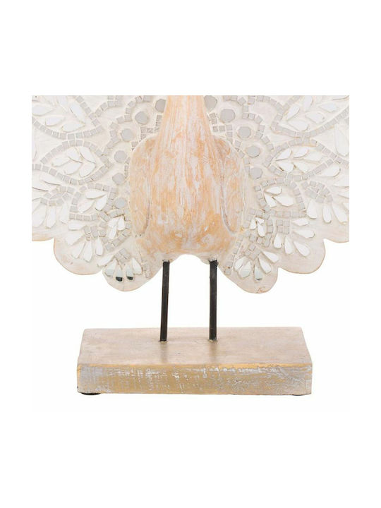 Decorative Figure Alexandra House Living Natural Glass Wood Mdf Peacock 53 X 12 X 46 Cm