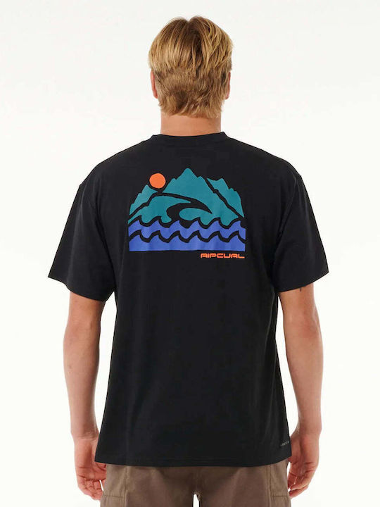 Rip Curl Ανδρικό Αθλητικό T-shirt Κοντομάνικο Black