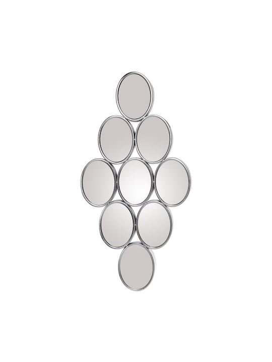 Alexandra House Living Wall Mirror with Silver Metallic Frame 71x39cm 1pcs