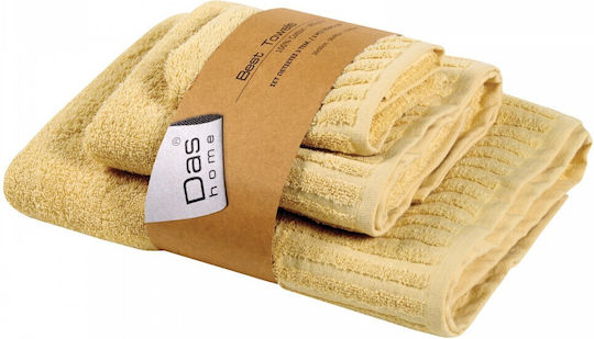 Das Home Set of Bath Towels 3 pcs 0752 Yellow 0752 Weight 480gr/m²