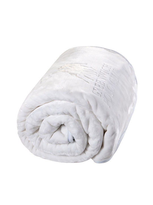 Greenwich Polo Club 3470 Velvet Blanket Single 160x240cm White