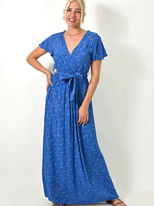 Potre Maxi Kleid Wickel Blue