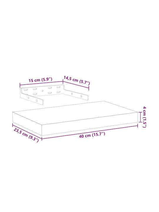 Shelf Wall Coffee 40x23.5x4cm