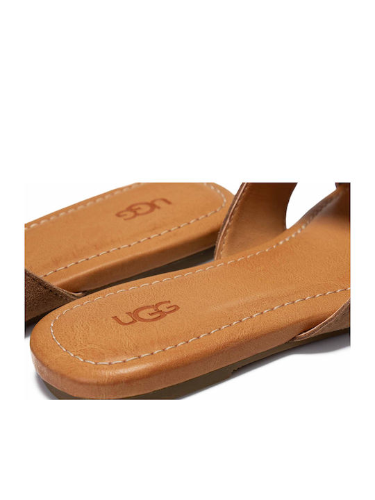 Ugg Australia Slide Γυναικεία Σανδάλια σε Καφέ Χρώμα