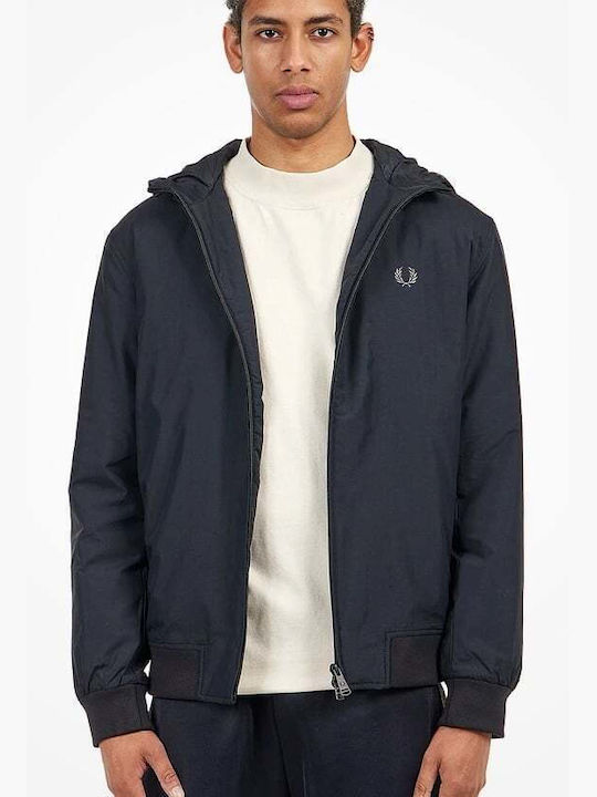 Fred Perry Men's Puffer Jacket Black Gunmetal