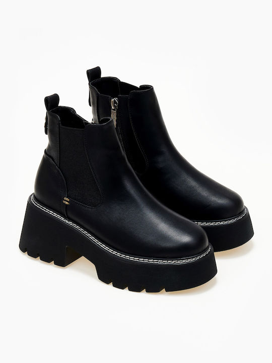 Women's Chelsea Boots with Medium Heel Black