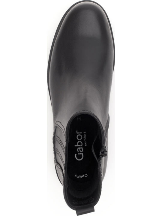 Leder Stiefeletten Damen Schwarz