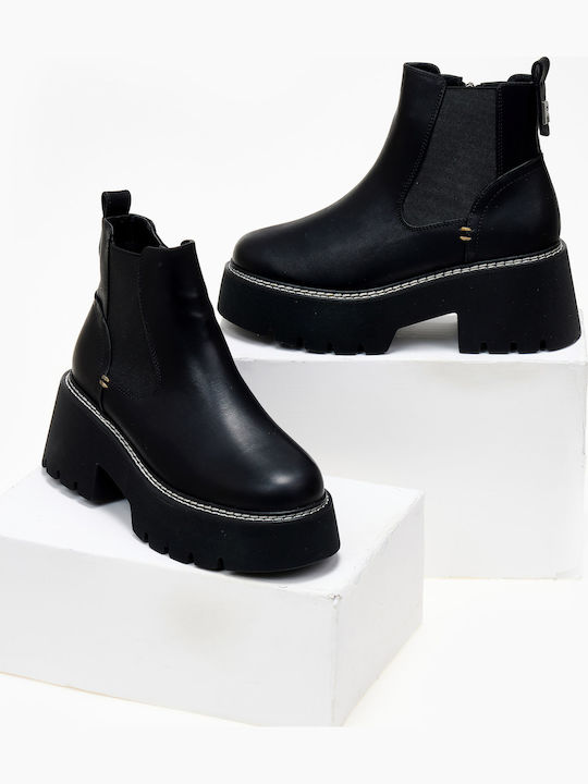 Women's Chelsea Boots with Medium Heel Black
