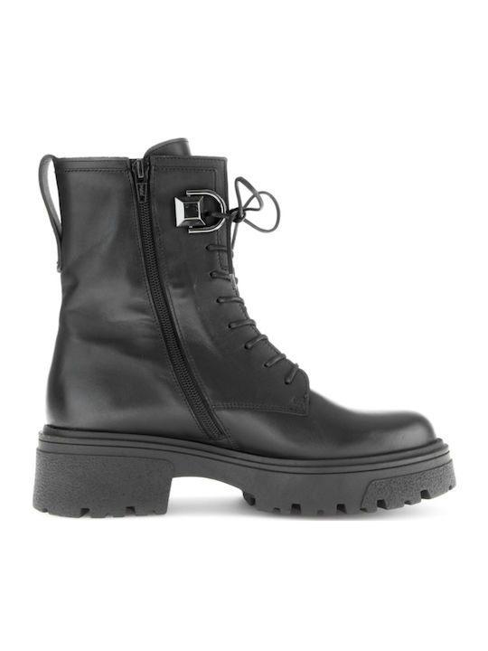 Ghete dama de piele cu Platforme pentru femei Negru