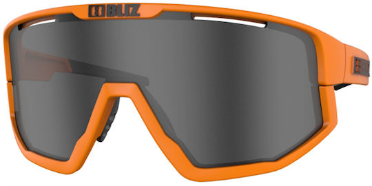 Bliz Fusion Cycling Glasses with Orange Frame and Mirror Lenses Dark Transparent