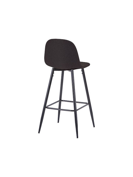 Stool Bar with Backrest Metallic Bella Charcoal / Black 41x47x93cm