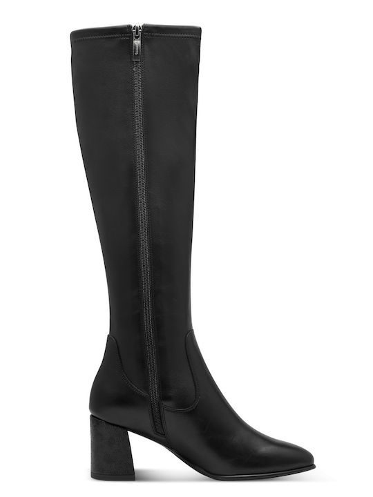 Tamaris Leather Women's Boots with Medium Heel Black