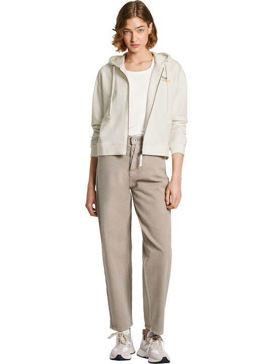 Edna Damen Sweatshirtjacke Kapuzen Mousse White