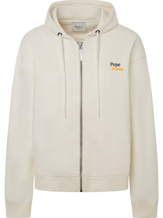 Edna Damen Sweatshirtjacke Kapuzen Mousse White
