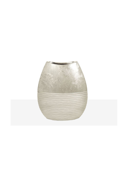 Romimex Decorative Vase Silver 21x8x24cm