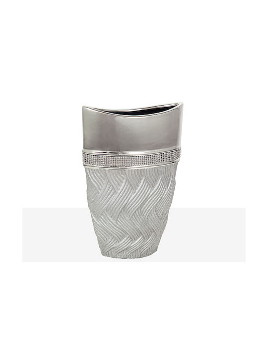 Romimex Decorative Vase Silver 18x9x28cm