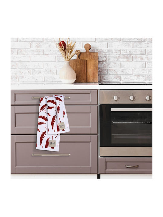 Das Home 0736 Tea Towel from 100% Cotton in White Color 40x60cm 2pcs
