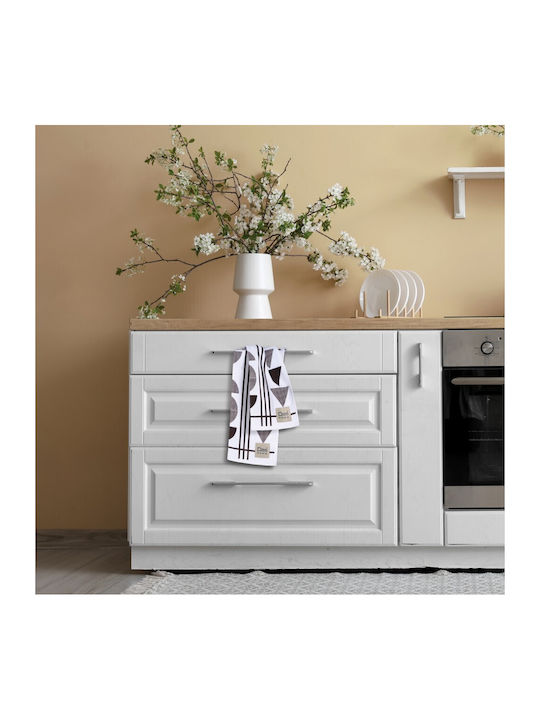 Das Home 0740 Ποτηρόπανο από 100% Βαμβάκι σε Γκρι Χρώμα 40x60cm 2τμχ
