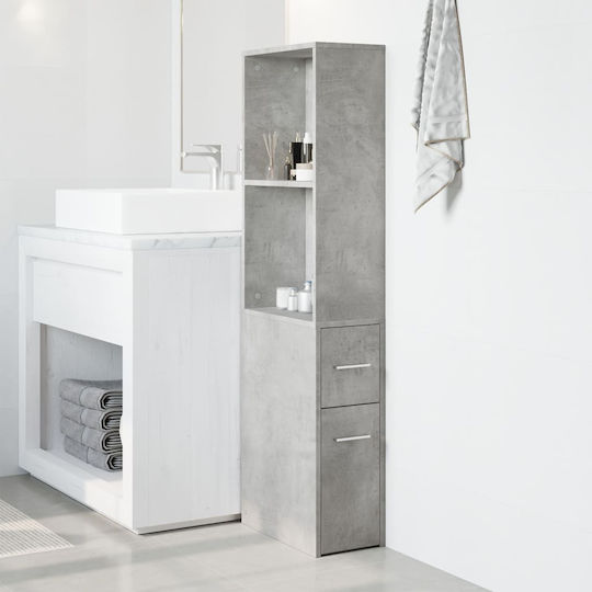 vidaXL Ντουλάπι Μπάνιου 22x41x135cm Γκρι