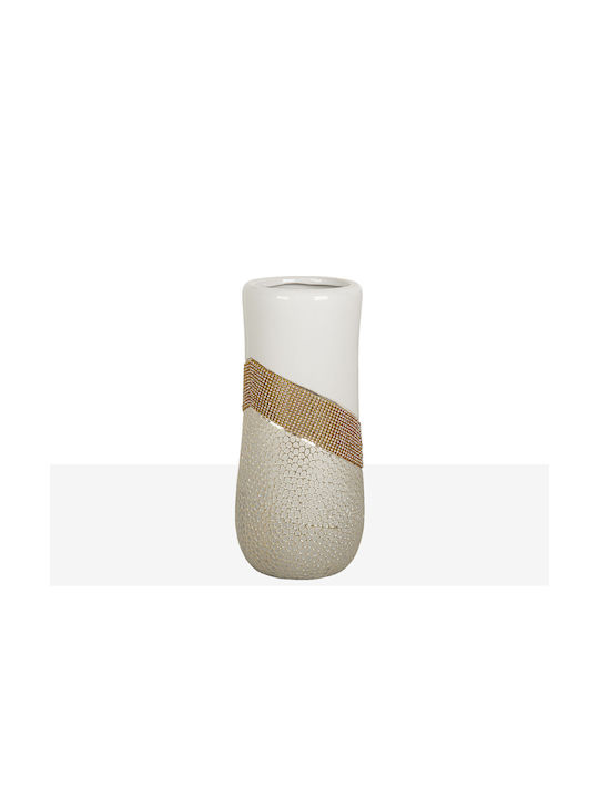 Romimex Vază Decorativă Ceramică Alb 14x14x30cm 1buc