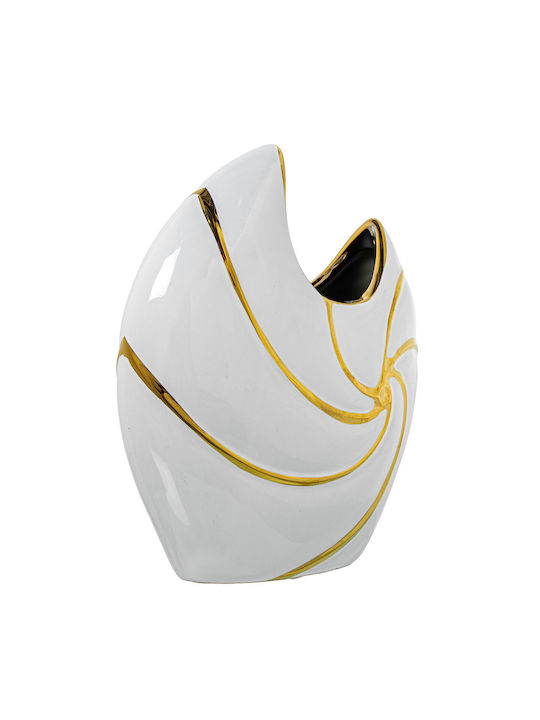 Alexandra House Living Decorative Vase White 22x9x25cm