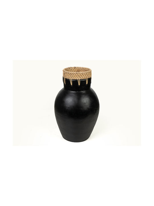 Romimex Decorative Vase Black 16x16x30cm