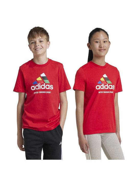 Adidas Tricou pentru copii Roșu Tiro Nations Pack Graphic