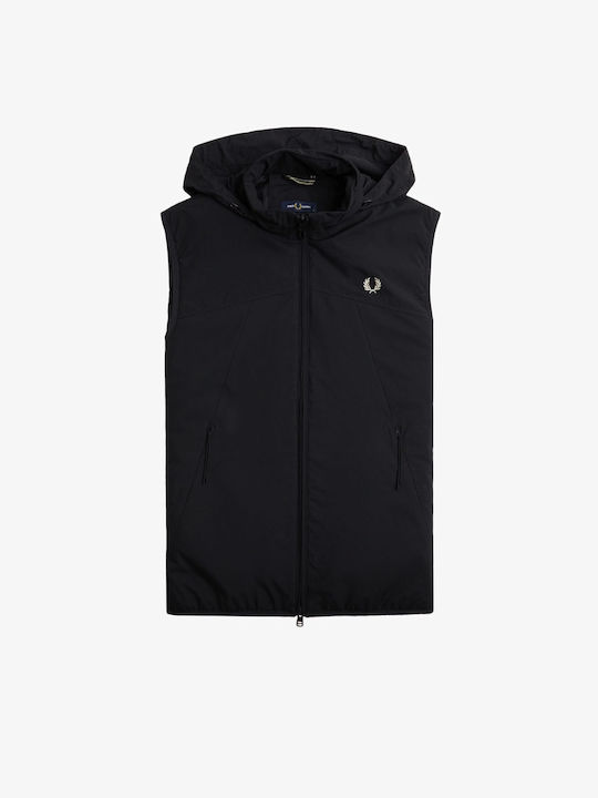 Fred Perry Αμάνικο Αθλητικό Ανδρικό Μπουφάν Black