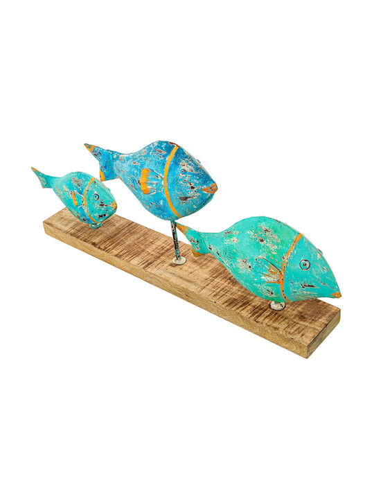 Decorative Figure Alexandra House Living Blue Iron Fish 72 X 10 X 28 Cm