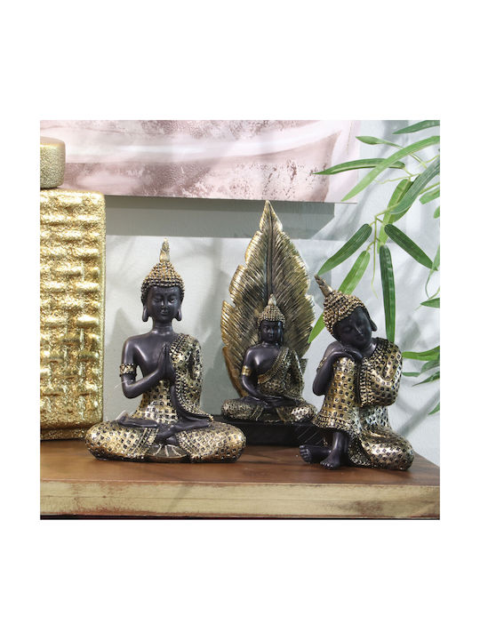 Dekorative Figur Alexandra House Living Braun Gold Acryl Kunststoff Melamin Buddha