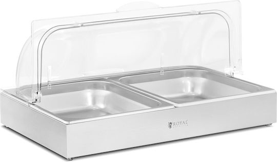 Breakfast Buffet Display Cabinet Rolltop Cover 2x Gn 1/2 2x 4 L