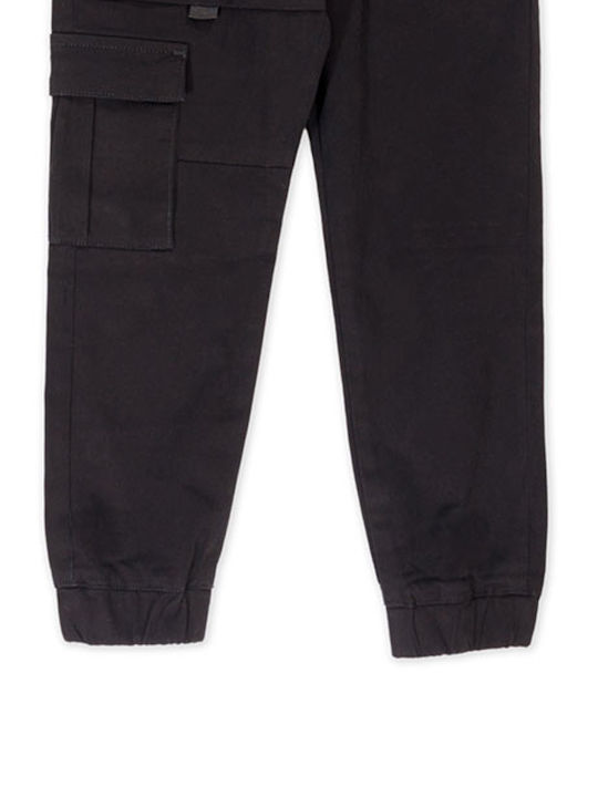 Kinder Schlaghose Cargo Stoff Schwarz