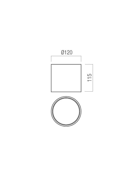 Redo Group Hera Pl Deckenleuchte mit Integrierter LED Silber