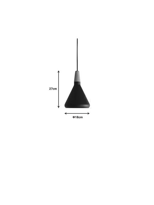 Pakketo Jedren Adjustable Pendant Light Black with Socket E27 18x18x27cm