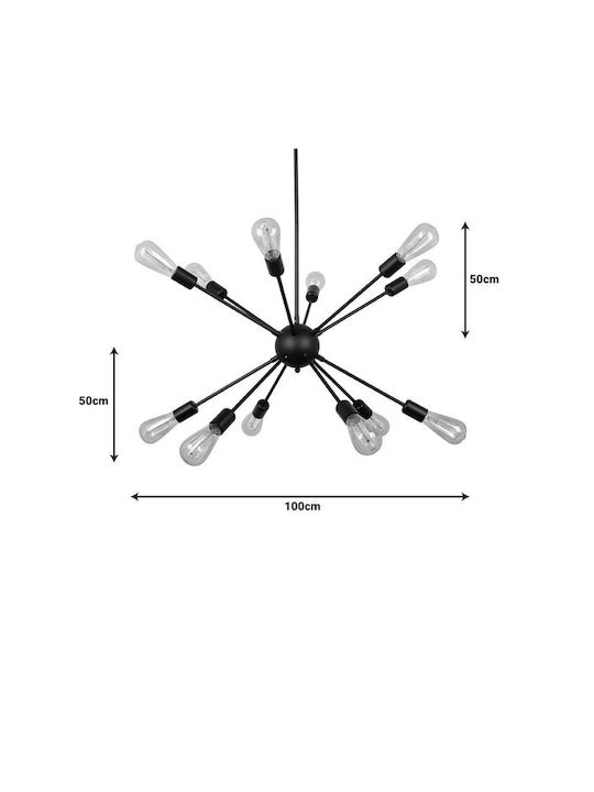 Pakketo Ponile Suspendat Candelabru pentru Soclu E27 Alb