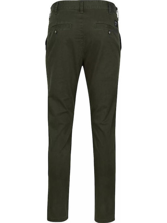 Pantaloni Chino cu Croială Slim Verde