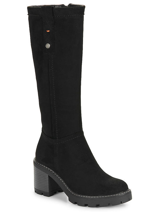 Refresh Suede Women's Boots with High Heel Black