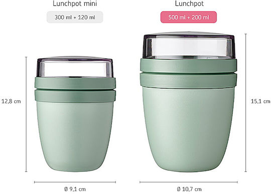 Mepal Cutie De Prânz Din Plastic Neagră Cu Compartimente 500ml