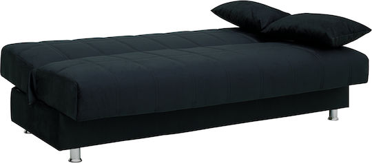 Laura ΙΙ Dreisitzer Sofa Sofa mit Stauraum Schwarz 190x84x86cm