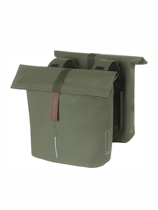 Basil Double Bicycle Rack Bag Green