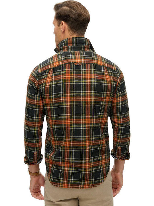 Lumberjack Long Sleeve Cotton Shirt Regular Fit Checked Black