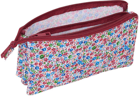 Nait Nait Flores Coimbra Burdeos Pencil Case with 1 Compartment Burgundy