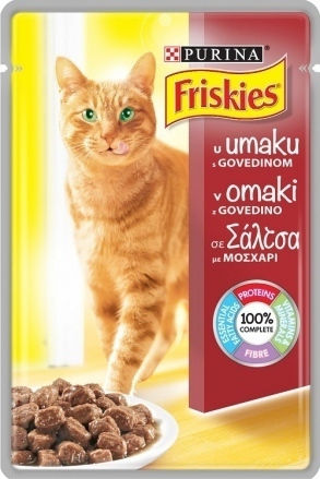 Friskies Wet Cat Food Pouches with Beef 85gr
