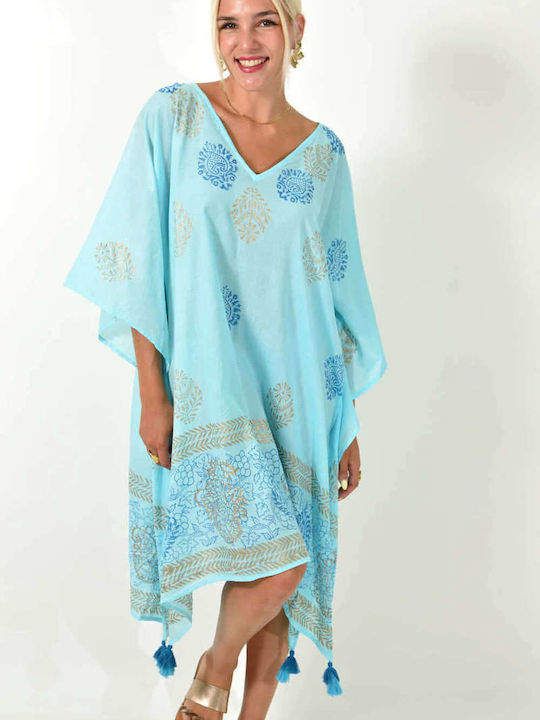 Potre Damen Kaftan Strand Blue